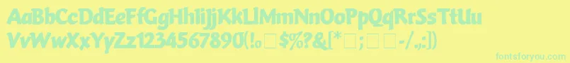 VarioBold-Schriftart – Grüne Schriften auf gelbem Hintergrund