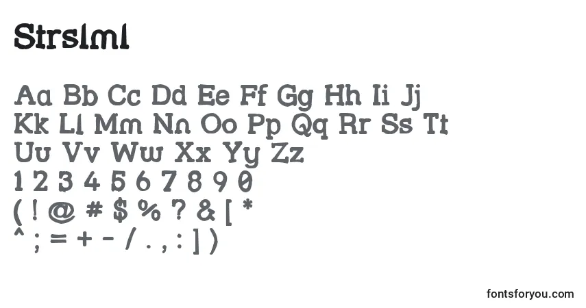 A fonte Strslml – alfabeto, números, caracteres especiais