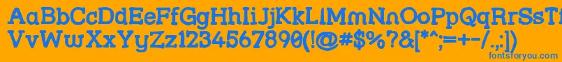 Strslml Font – Blue Fonts on Orange Background