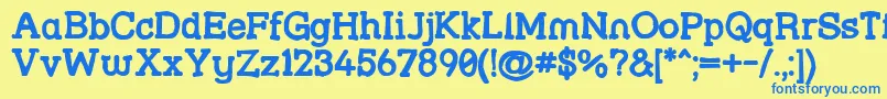 Strslml Font – Blue Fonts on Yellow Background