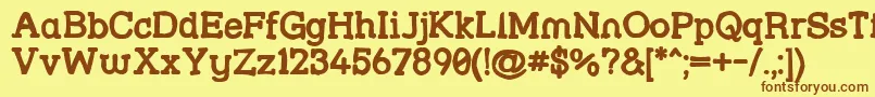 Strslml Font – Brown Fonts on Yellow Background
