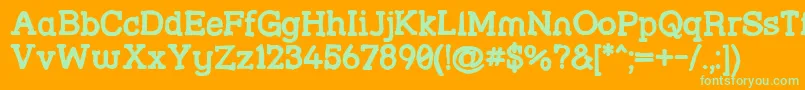 Strslml Font – Green Fonts on Orange Background