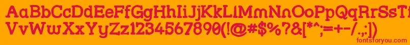 フォントStrslml – オレンジの背景に赤い文字