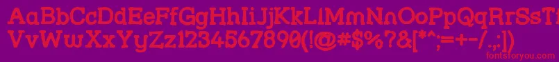 フォントStrslml – 紫の背景に赤い文字