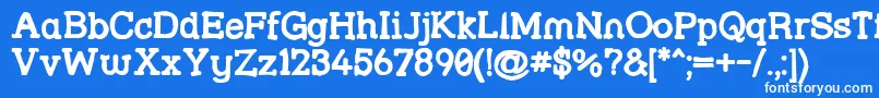 フォントStrslml – 青い背景に白い文字