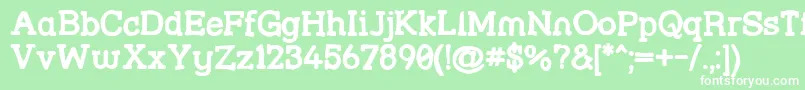 フォントStrslml – 緑の背景に白い文字