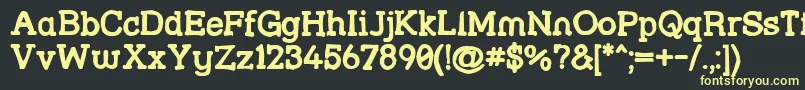 フォントStrslml – 黒い背景に黄色の文字