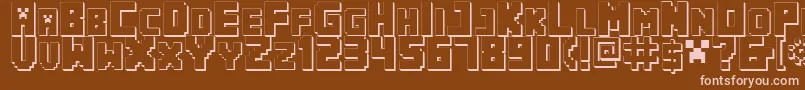 MinecraftPe Font – Pink Fonts on Brown Background