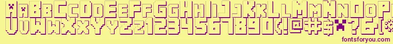 MinecraftPe Font – Purple Fonts on Yellow Background