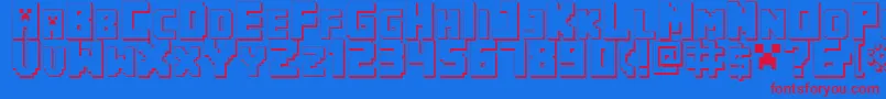 fuente MinecraftPe – Fuentes Rojas Sobre Fondo Azul