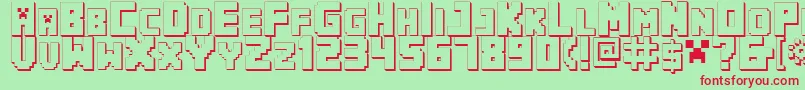 フォントMinecraftPe – 赤い文字の緑の背景