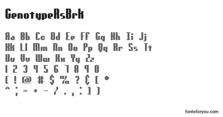 GenotypeRsBrkフォント–アルファベット、数字、特殊文字