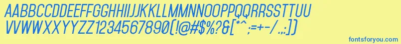 MohaveSemiboldItalics Font – Blue Fonts on Yellow Background