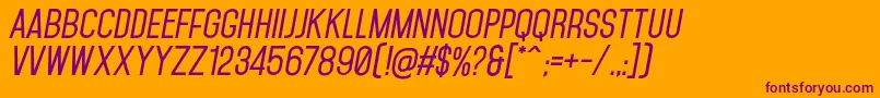 MohaveSemiboldItalics Font – Purple Fonts on Orange Background