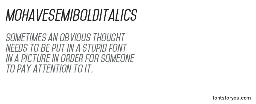 Review of the MohaveSemiboldItalics Font