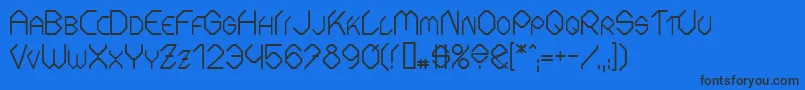 FontmakerSlash-Schriftart – Schwarze Schriften auf blauem Hintergrund