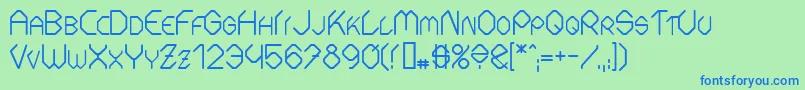 Шрифт FontmakerSlash – синие шрифты на зелёном фоне