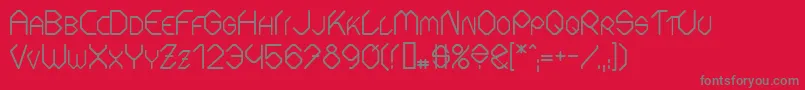 FontmakerSlash-fontti – harmaat kirjasimet punaisella taustalla