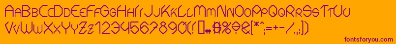 フォントFontmakerSlash – オレンジの背景に紫のフォント