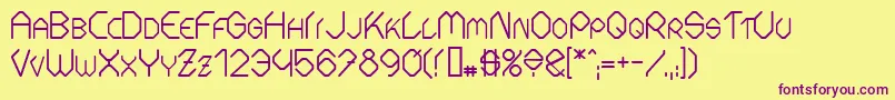 FontmakerSlash-Schriftart – Violette Schriften auf gelbem Hintergrund