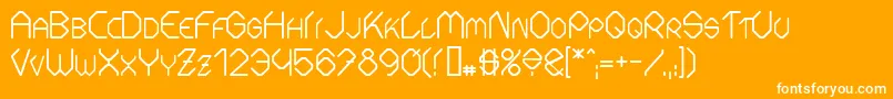 FontmakerSlash-Schriftart – Weiße Schriften auf orangefarbenem Hintergrund