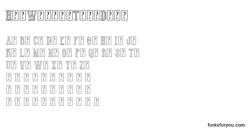 Шрифт HotWinnerTeamDemo – алфавит, цифры, специальные символы