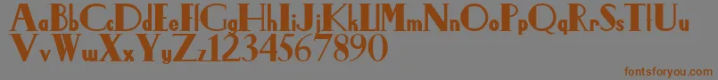 LeidenschaftDevansフォントについての詳細 フォントLeidenschaftDevans – 茶色の文字が灰色の背景にあります。