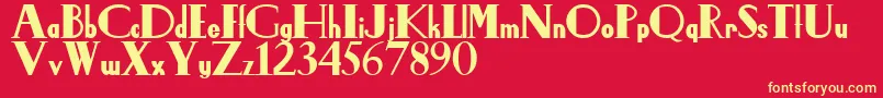 LeidenschaftDevans Font – Yellow Fonts on Red Background