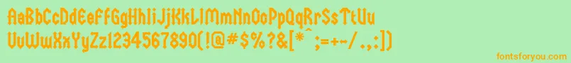 Trident Font – Orange Fonts on Green Background