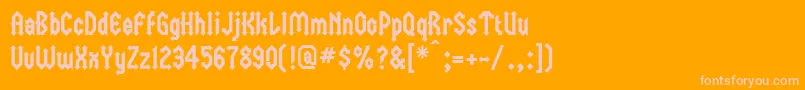 Trident Font – Pink Fonts on Orange Background