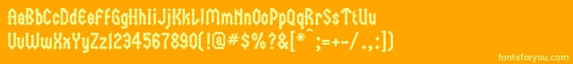 Trident Font – Yellow Fonts on Orange Background