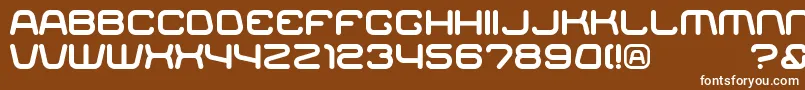 RacerRegular-Schriftart – Weiße Schriften auf braunem Hintergrund