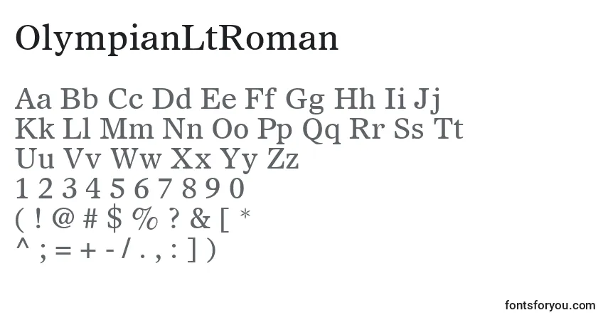 Fuente OlympianLtRoman - alfabeto, números, caracteres especiales
