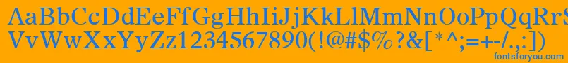 OlympianLtRoman Font – Blue Fonts on Orange Background