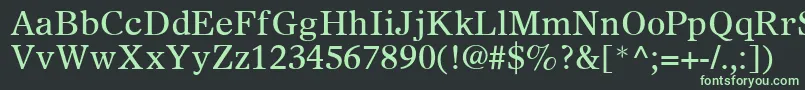 フォントOlympianLtRoman – 黒い背景に緑の文字