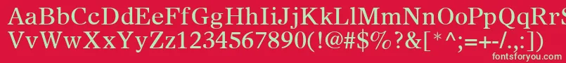 OlympianLtRoman Font – Green Fonts on Red Background