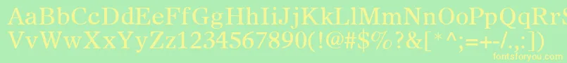 OlympianLtRoman-Schriftart – Gelbe Schriften auf grünem Hintergrund