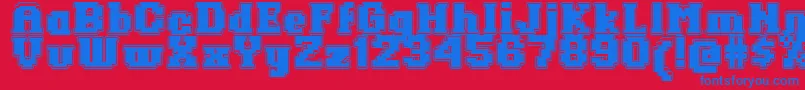 Fonte RingoHeavy – fontes azuis em um fundo vermelho