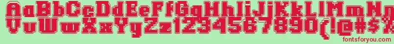 RingoHeavy-Schriftart – Rote Schriften auf grünem Hintergrund
