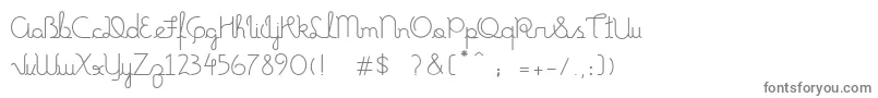 FonteMundoLight-fontti – harmaat kirjasimet valkoisella taustalla
