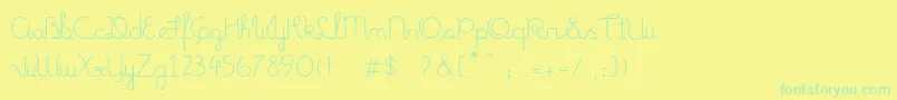 FonteMundoLight-fontti – vihreät fontit keltaisella taustalla
