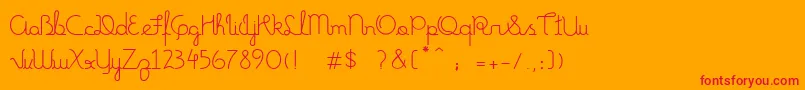 FonteMundoLight Font – Red Fonts on Orange Background