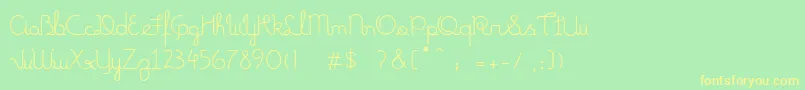 FonteMundoLight Font – Yellow Fonts on Green Background