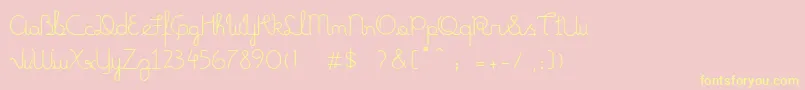 FonteMundoLight Font – Yellow Fonts on Pink Background