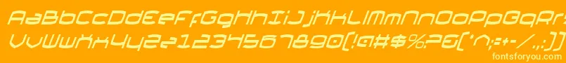 ThundergodIiCondensedItalic Font – Yellow Fonts on Orange Background