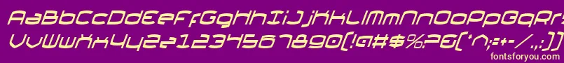 ThundergodIiCondensedItalic Font – Yellow Fonts on Purple Background