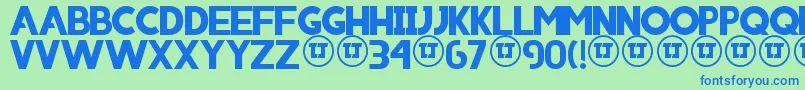 Iniico Font – Blue Fonts on Green Background