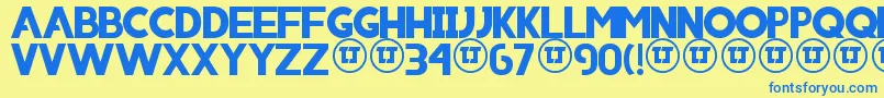 Iniico Font – Blue Fonts on Yellow Background