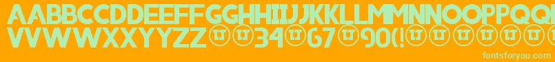 Iniico Font – Green Fonts on Orange Background