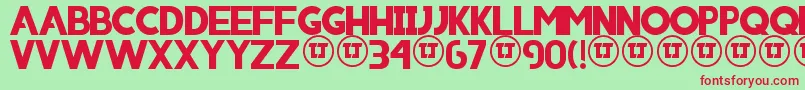 Iniico Font – Red Fonts on Green Background